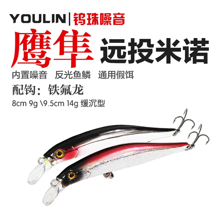鹰隼钨钢超远投缓沉颤米诺噪音响珠翘嘴鲈鱼鳜鳟通用假饵户外野钓