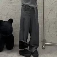 《大韩韩推荐》腰带加绒卫裤大码女装冬季显瘦穿搭宽松垂感百搭通勤