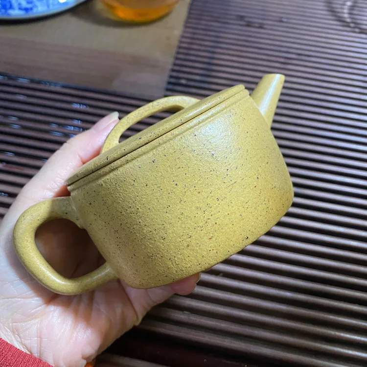 原矿手磨芝麻绿泥全手工家用汉瓦紫砂壶茶具 170cc