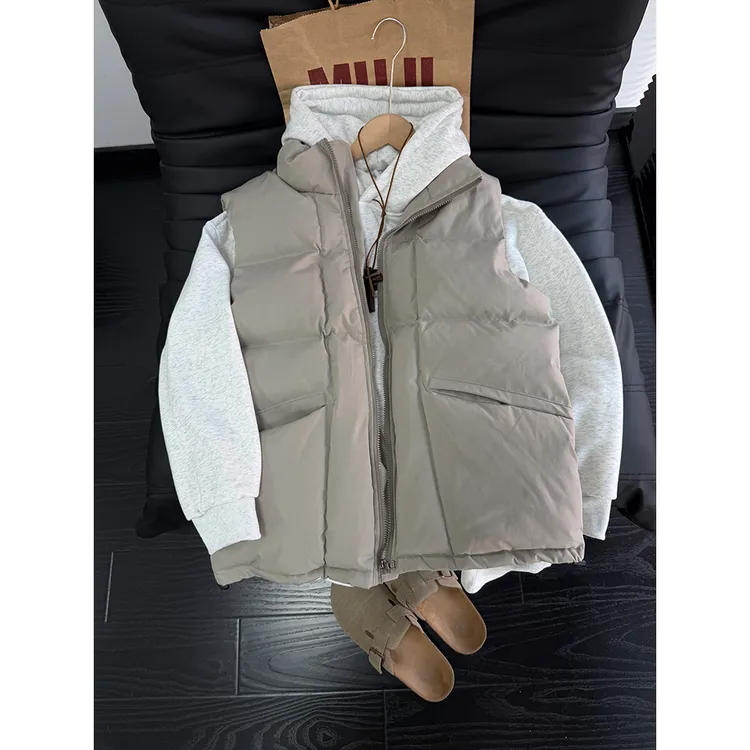 美式复古坎肩马甲男款冬季立领棉衣外套潮牌cleanfit情侣棉衣马夹