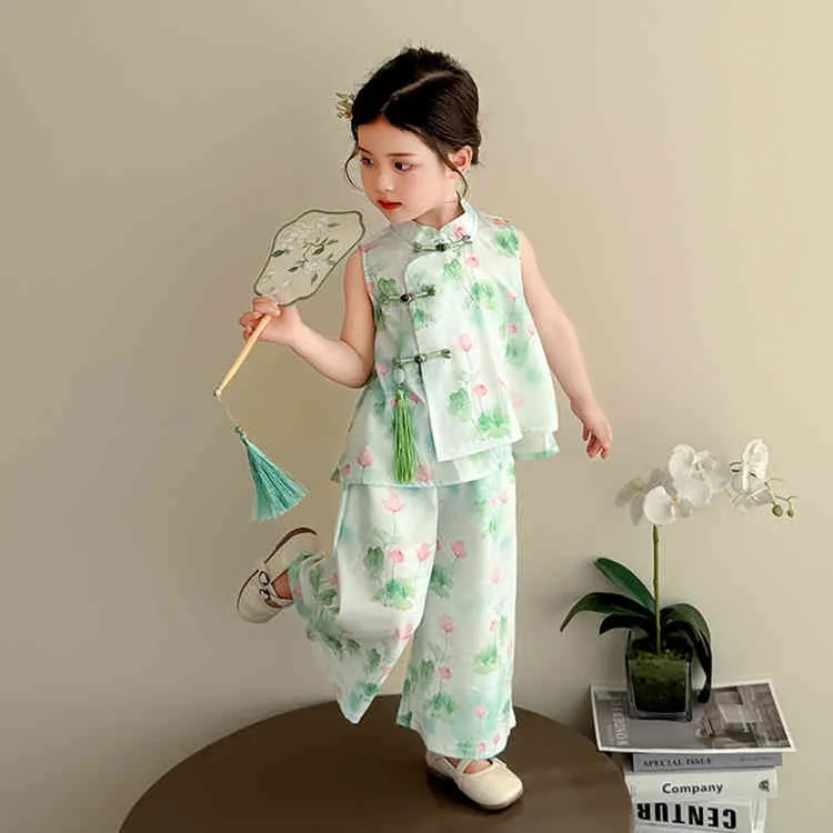 女童汉服2025新款套装儿童古风刺绣洋气两件套女宝宝国风新中式夏