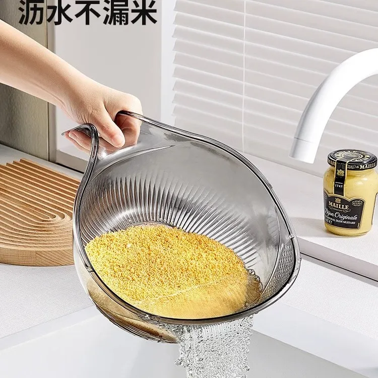 厨房淘米神器洗米筛淘米盆沥水篮子家用带手柄淘菜洗水果盆子