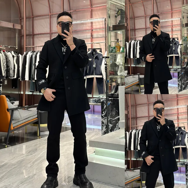 【发现者IV】“匠心制作”男士轻奢百搭风格设计感羊毛大衣DOE24910