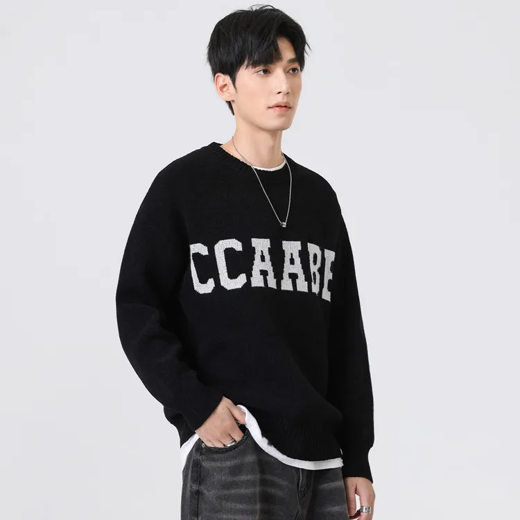 i.t【ccaabb】提花LOGO秋冬毛衣男士套头衫保暖亲肤CABKND0954350