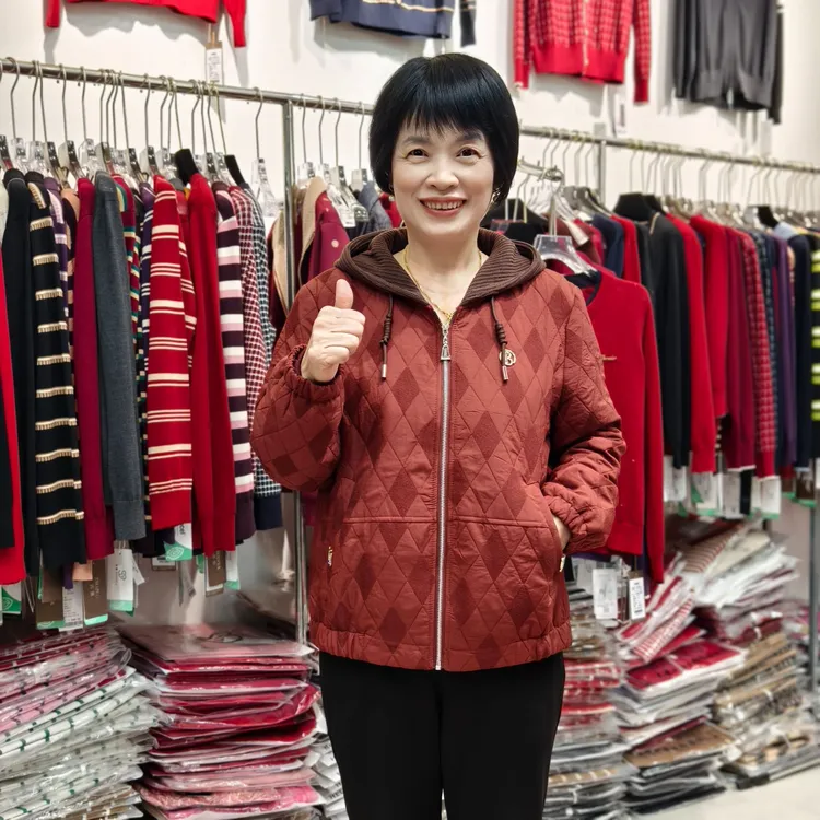 【善雅加绒夹棉外套】25年秋冬洋气连帽保暖外套时尚中老年88216