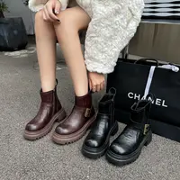 【吉韵】春季新版雅丹风英伦短靴厚底时尚增高瘦瘦马丁靴 X 7711