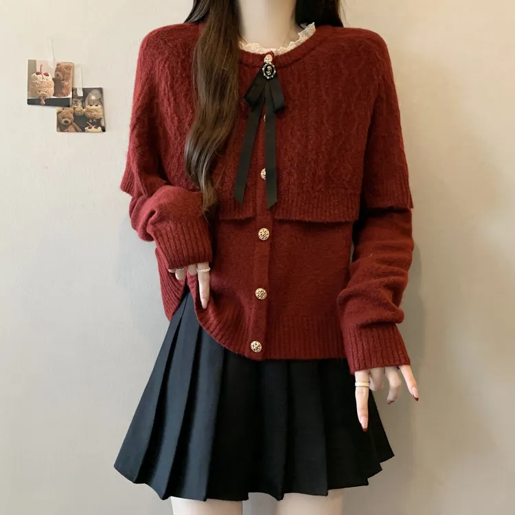 大码女装遮肚子斗篷披肩针织衫毛衣女秋冬胖妹妹宽松显瘦遮肉上衣