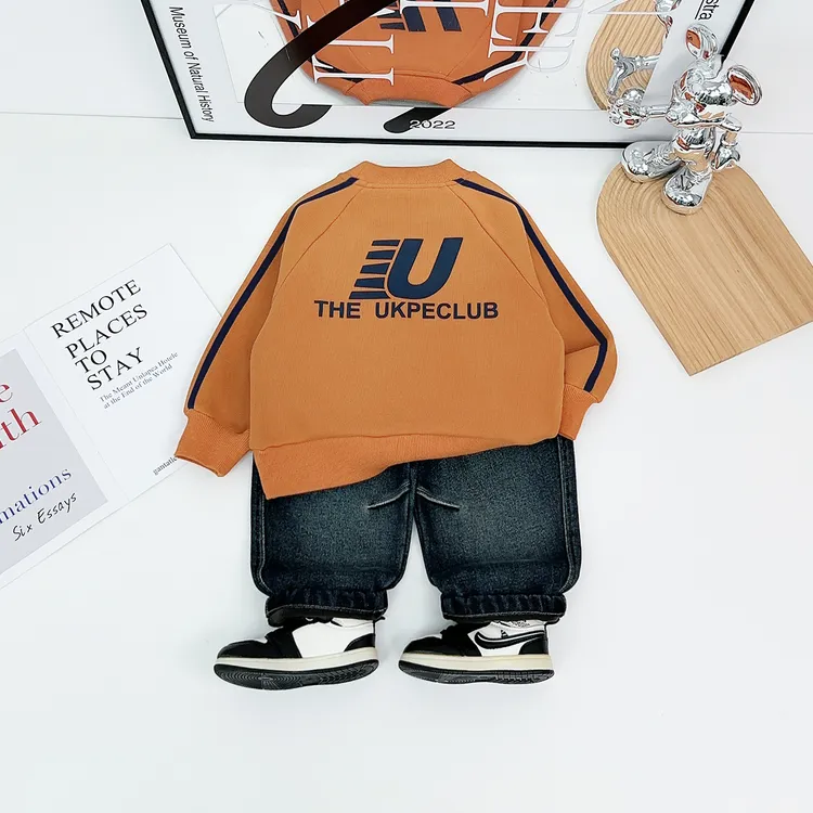 儿童卫衣加绒加厚长袖2025新款秋冬男童上衣HZ251010悠悠童话童装