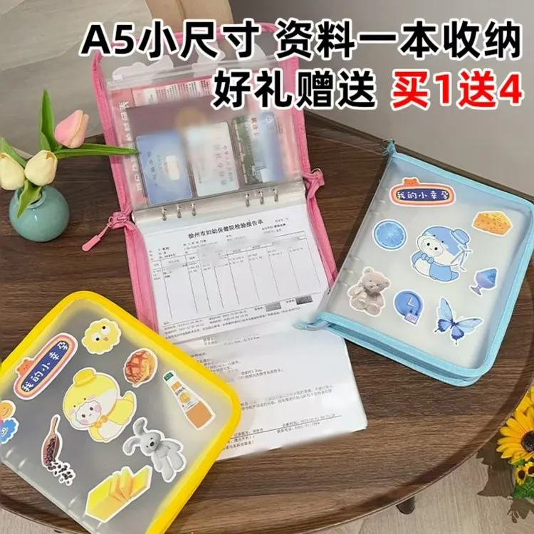 孕妈孕检便携高颜值收纳手提包 文件资料建档报告B超单产检本收纳