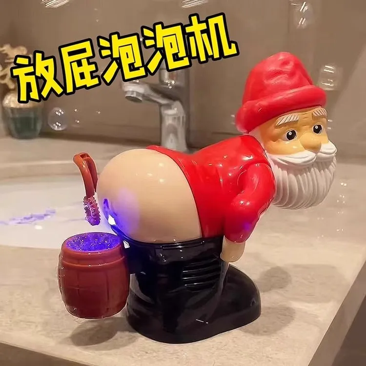 有趣泡泡机搞怪节装饰品摆件网红圣诞老人儿童玩具礼物带灯光音乐