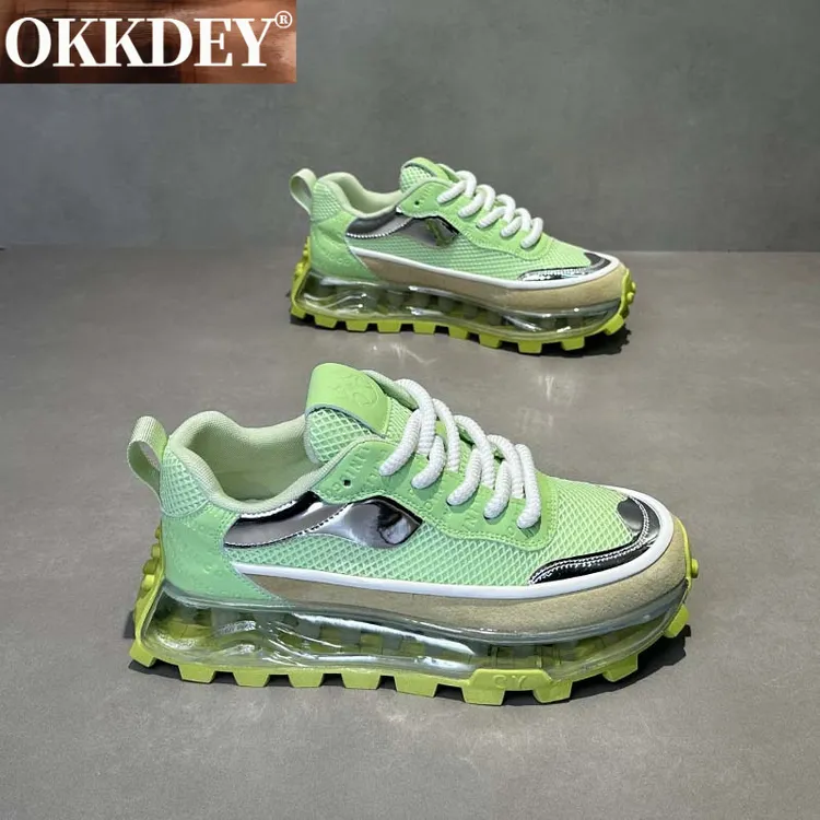 okkdey阿甘男鞋透气网面增高气垫软底百搭网红休闲男鞋