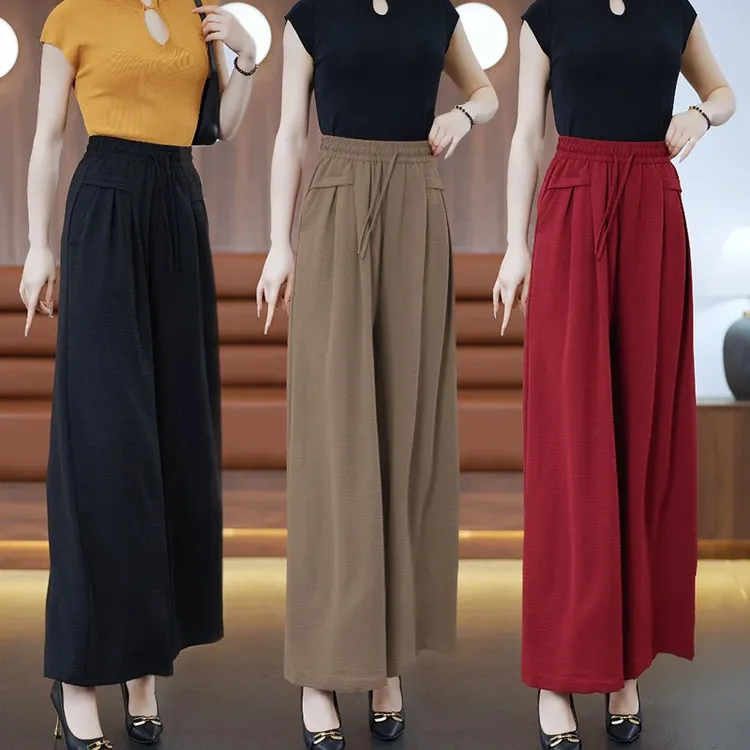 2025春夏新款裙裤高腰显瘦山本裤时尚百搭阔腿裤洋气休闲裤大码