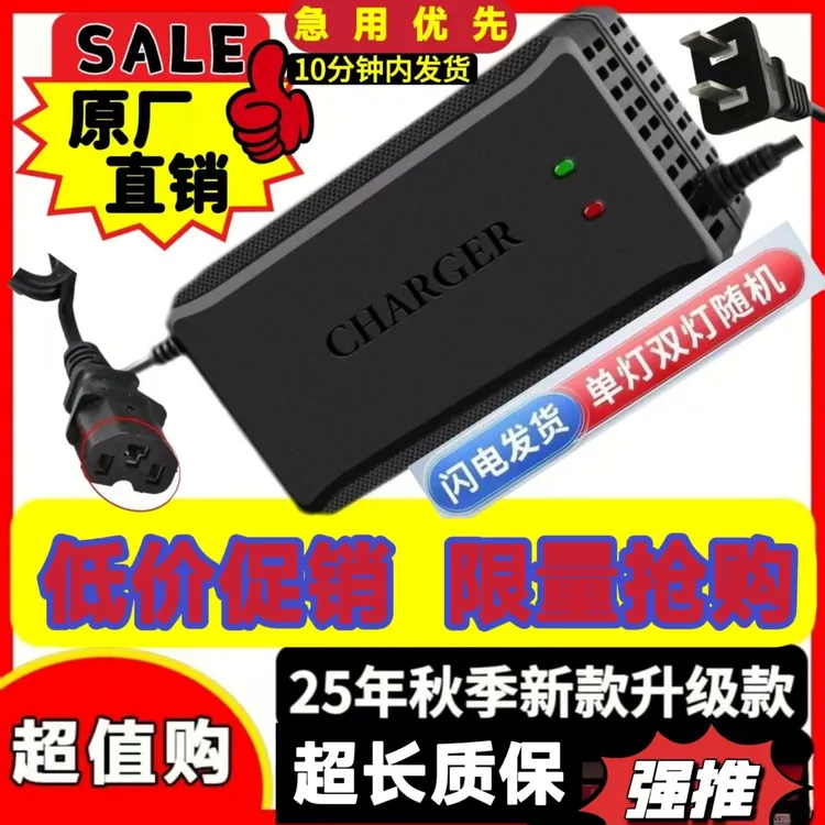 带自动修护电瓶充满断电电动车电瓶车充电器48V60V72铅酸电池爱玛
