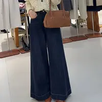 【鞠子Juzi】8505#高级感巨遮肉显腿直大阔腿牛仔裤（长约99）