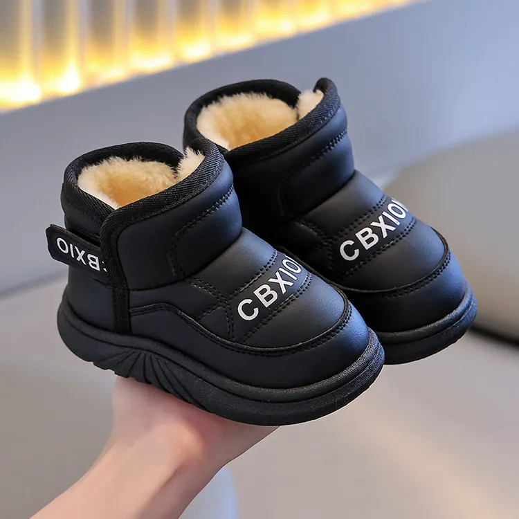 儿童棉鞋冬天新中式男女童防水中筒外穿加厚保暖防滑婴幼儿宝宝鞋