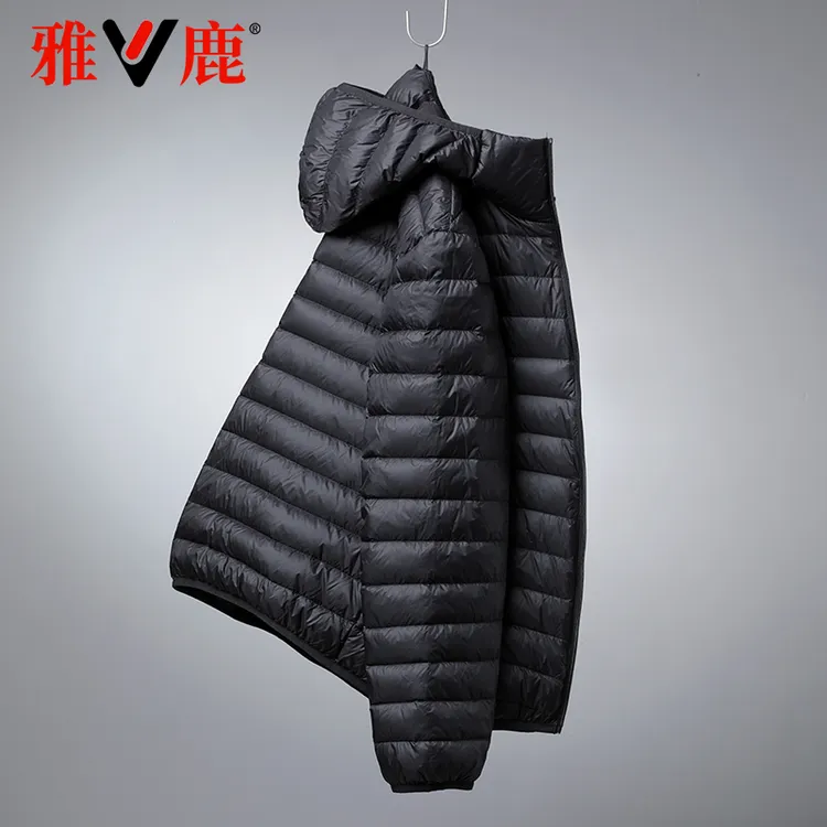 雅鹿2025年秋冬新款男士轻薄排骨羽绒服大码外套送收纳袋短款保暖