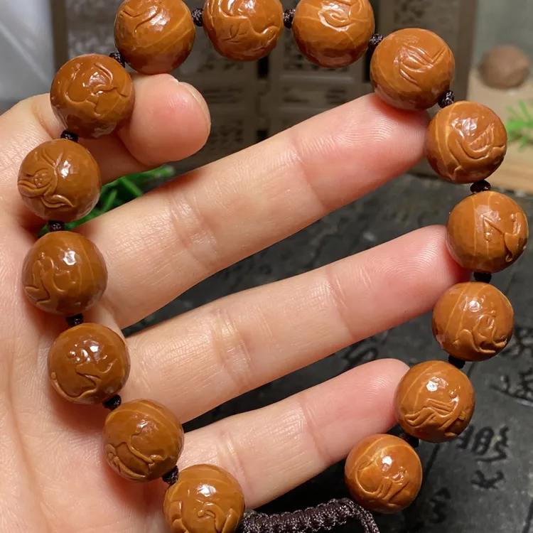 铁核橄榄核刀铲【无相佛】正圆橄榄核文玩手串