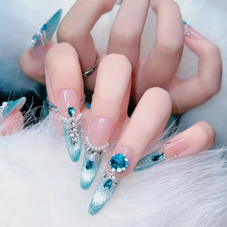 【深海精灵】幻彩爆闪穿戴甲 高级法式纯手工制作 不撞款仙女甲