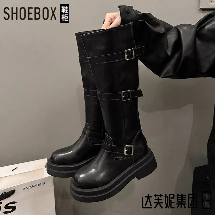 鞋柜长筒靴高筒长靴女鞋不过膝时尚百搭鞋子上班鞋子靴子女长筒靴