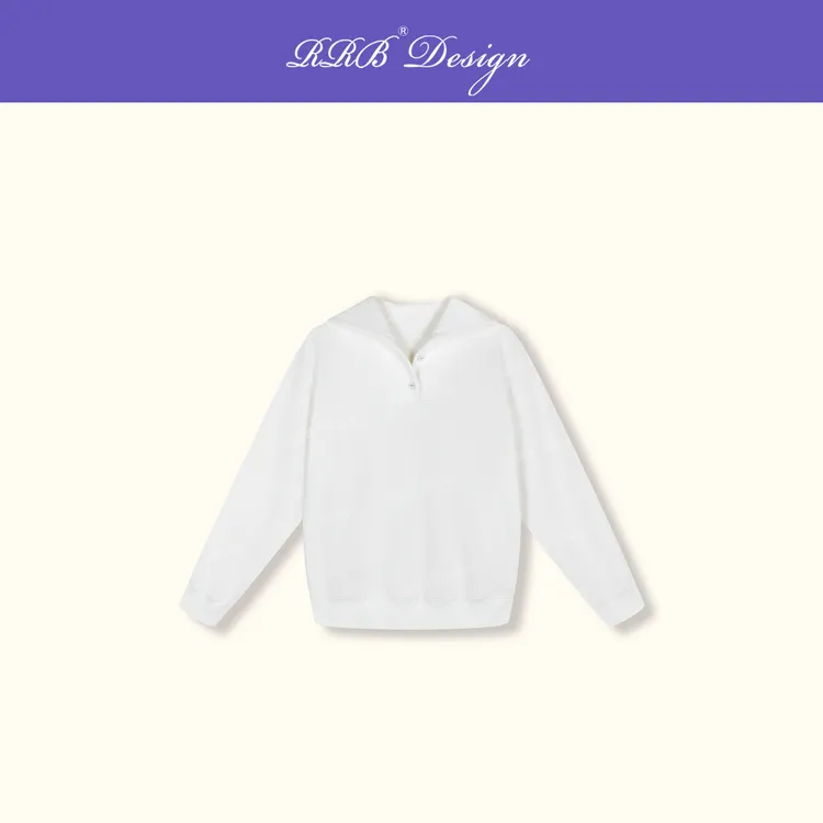 RRB Design 「漫步上东」索罗纳棉宽松显瘦休闲百搭翻领长袖卫衣