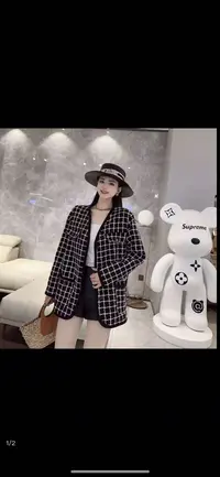 5940-大码女装时尚V领大码编织小香风外套
