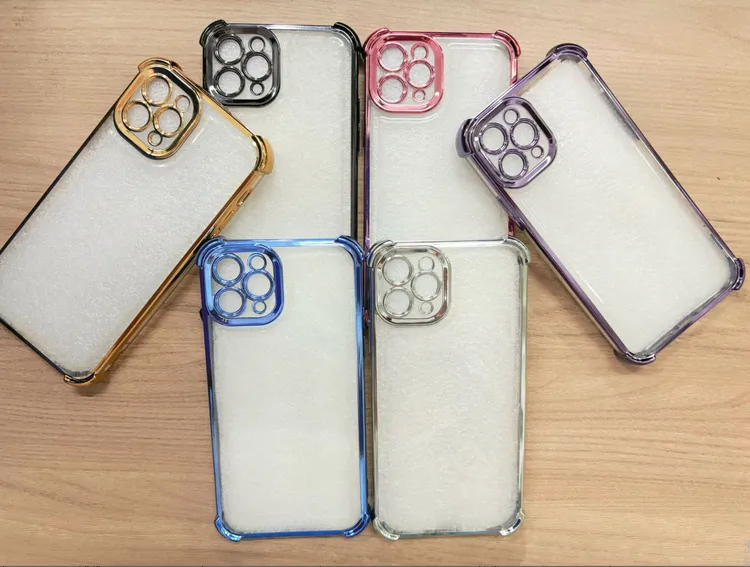 精孔透明软壳TPU【四角防摔电镀】 适用苹果/vivo/oppo华为/荣耀等