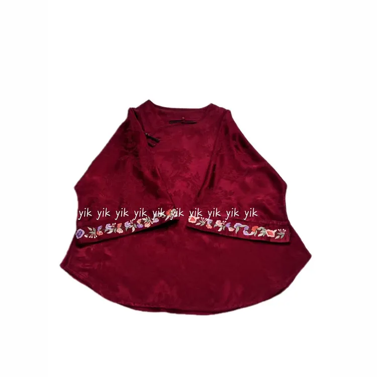 【露凝香】新中式手工中国风提花斜襟女上衣