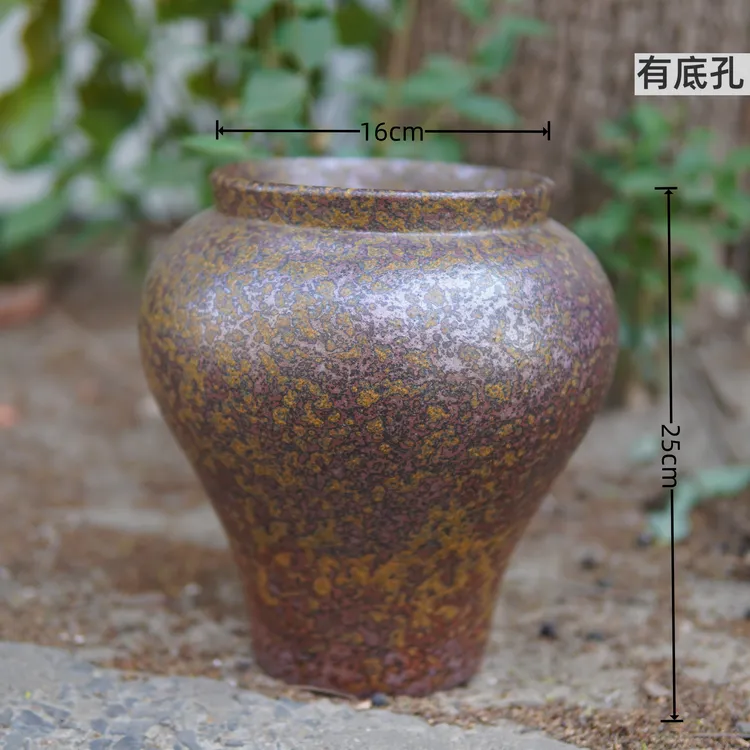 B复古三角梅专用粗陶花盆透气兰花蝴蝶兰老坛子大号多肉花盆