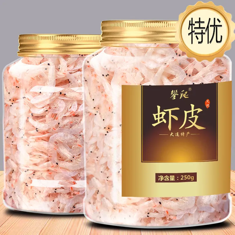 孕妇儿童淡干虾皮无虾米盐干货非特级送宝宝婴辅食大连官方旗舰店
