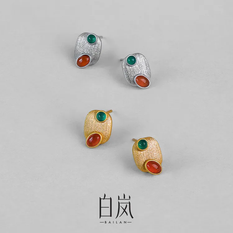 【8月上新】白岚多宝耳钉玛瑙耳钉耳环耳饰女气质轻奢饰品ED4710