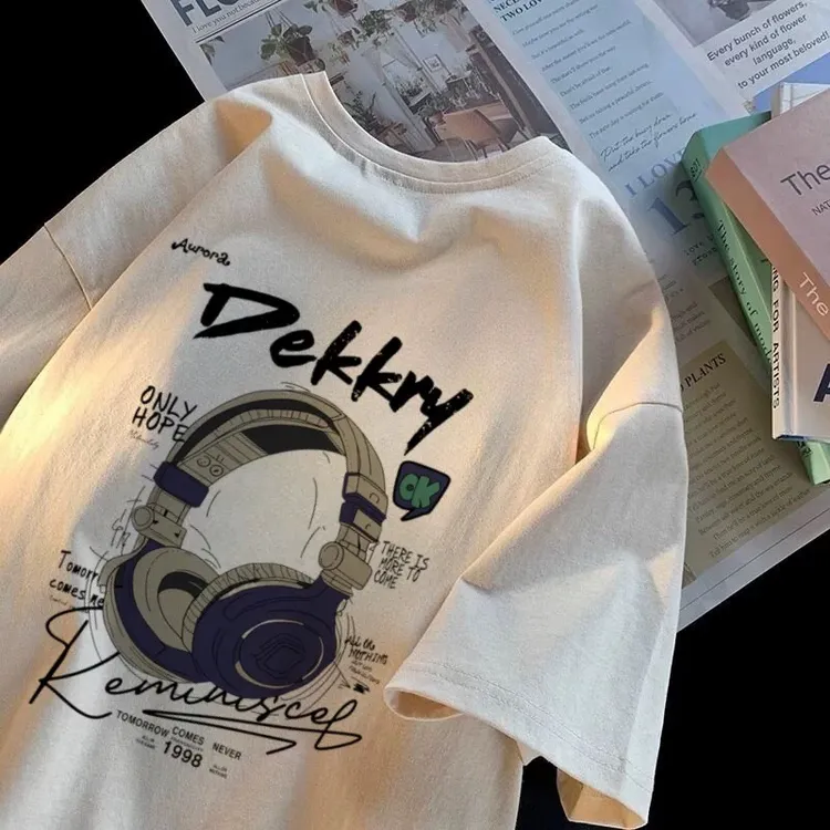 夏季日常印花美式简约情侣T恤韩版百搭芭蕾风国风