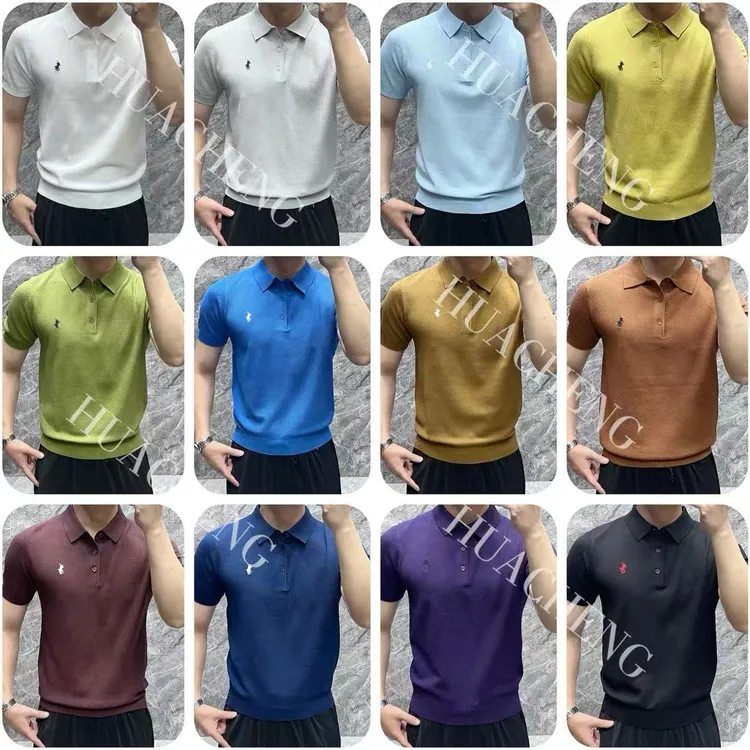 【画成】夏季男士新款时尚百搭小标菠萝纹时尚针织POLO衫M588翻领