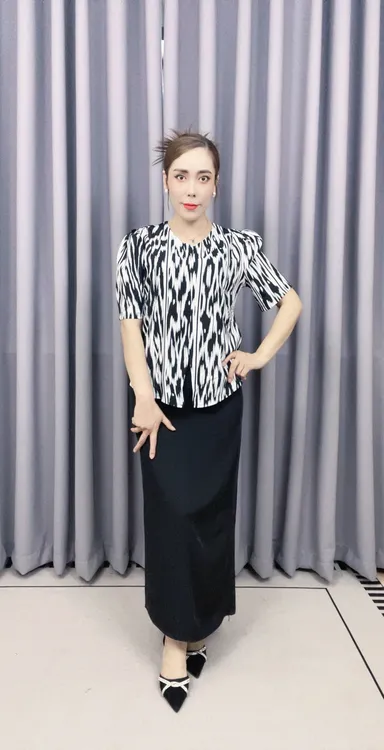 ATLAS两件套休闲女士印花时尚黑白显瘦