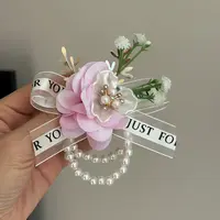 高级感伴娘手腕花新娘手腕花结婚婚礼伴郎胸花姐妹团全家手花新款