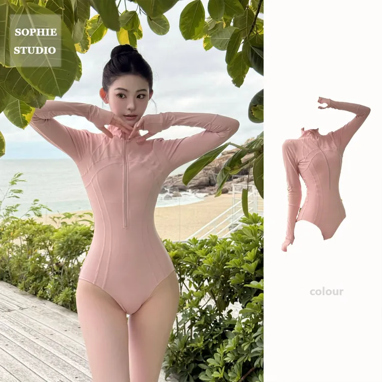 BAIGNADE*追浪潜水俱乐部合作 专业级防晒upf50长袖冲浪高领泳衣