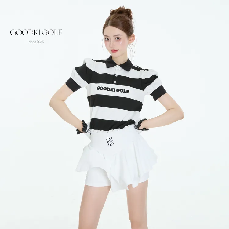 GOODKI原创条纹polo分体式套装高级芭蕾风夏款