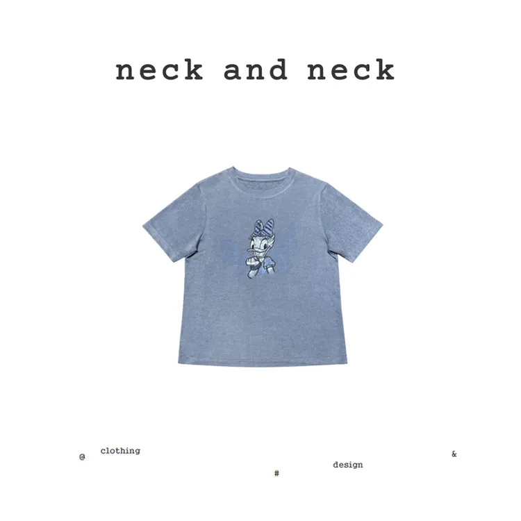 【 neck and neck 】“ 唐老鸭Tee ” 美式正肩宽松卡通印花短袖T恤