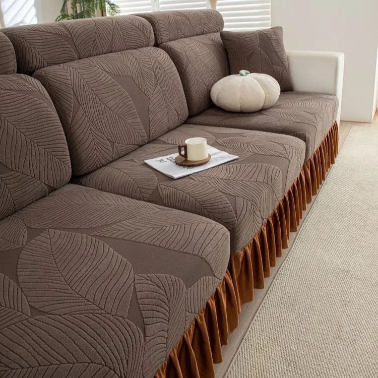 新款全包通用沙发套罩弹力万能沙发垫四季透气防滑防猫抓霏叶裙边