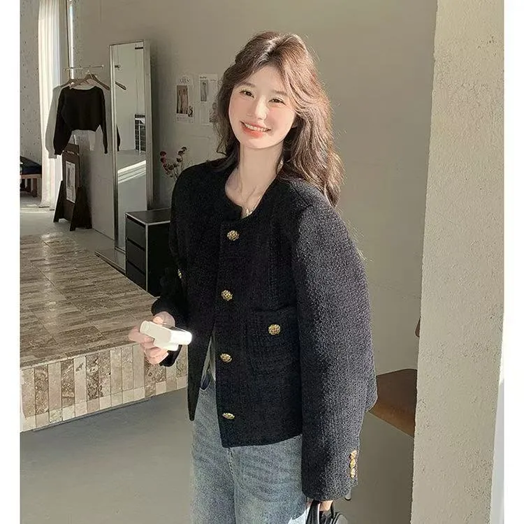 【清货】秋季新款短款开衫春秋短外套女长袖秋冬小香风宽松型