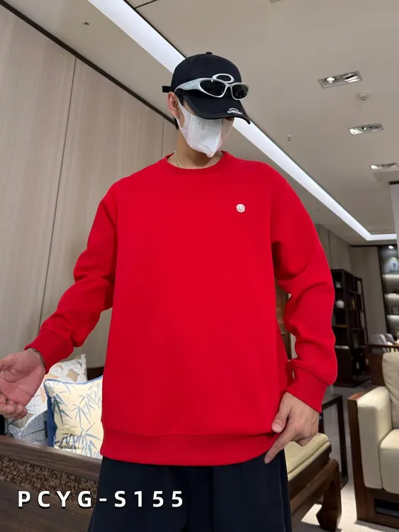 新年款大码男士时尚刺绣圆领弹力春季新款休闲卫衣155百搭潮流