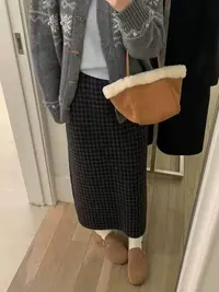 秋冬中长裙韩系格子半身裙高腰百搭冬季显瘦女装气质