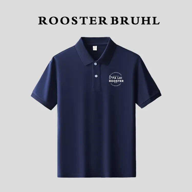 法莱尔公鸡短袖Polo衫男士夏季2025新款宽松翻领半袖T恤透气上衣t