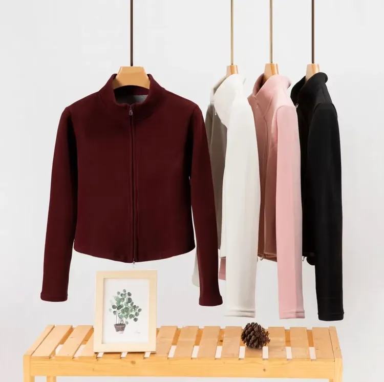 秋季热卖小蛮腰修身拉链瑜伽服女时尚保暖外穿拉链石墨烯瑜伽外套