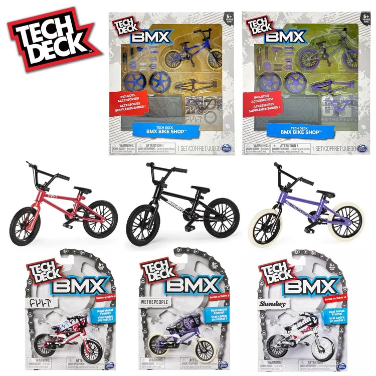 TECH DECK BMX Finger Bike车轮联动合金自行车模型迷你手指单车