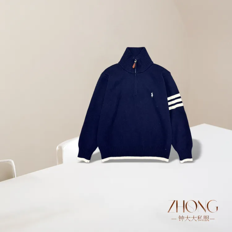 ZHONG大大【】宽松时尚半拉链高领百搭套头针织衫上衣12210