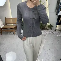 长袖不褪色毛针织衫针织衫打底开衫女开衫款修身圆领NCMM43XC24