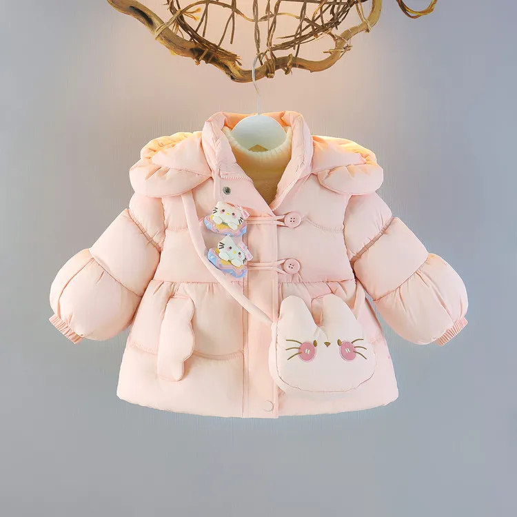 女童棉服外套加绒加厚冬装2025新款洋气时髦宝宝可爱保暖棉袄棉衣