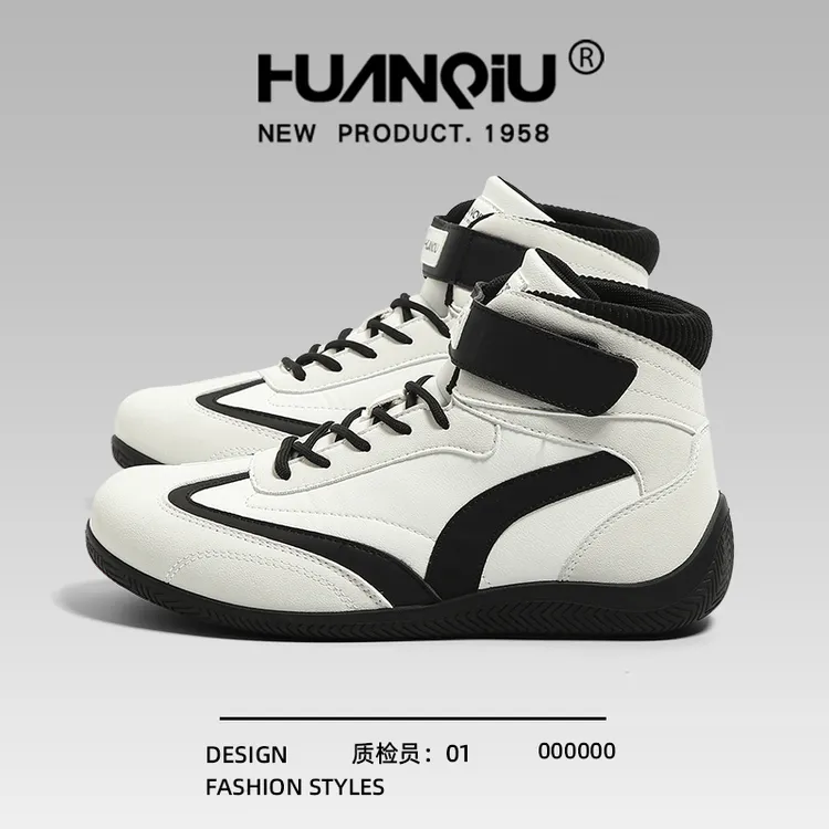 环球高帮赛车鞋男2025秋冬新款软底轻便拳击鞋休闲开车运动骑行鞋