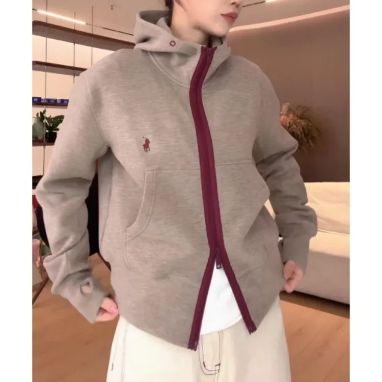 "燕麦片" 新款撞色刺绣连帽百搭外套LK2505469