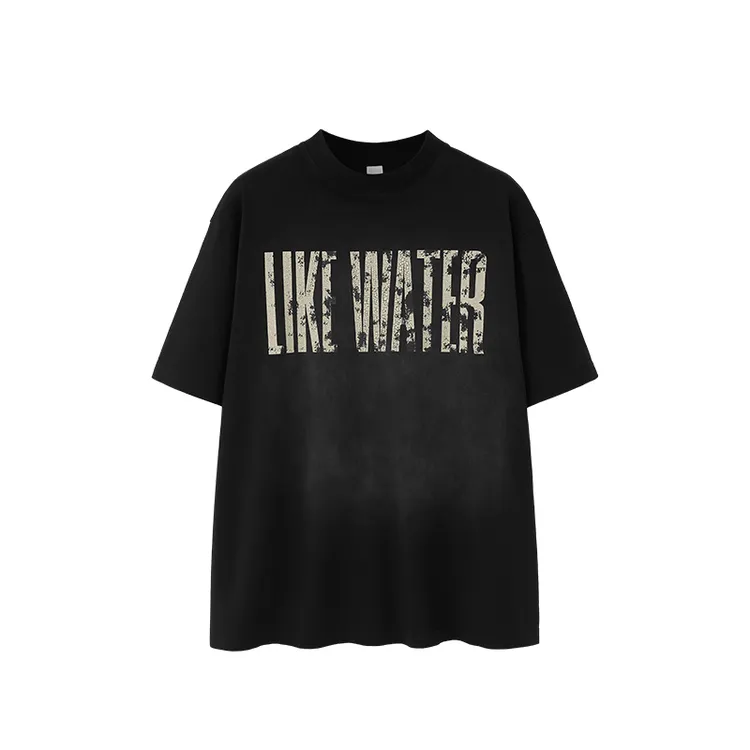 T恤设计师印花宽松型夏季宽松短袖时尚黑色上衣情侣半袖男款
